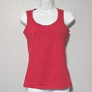 August Silk Red Fitted Tank Top